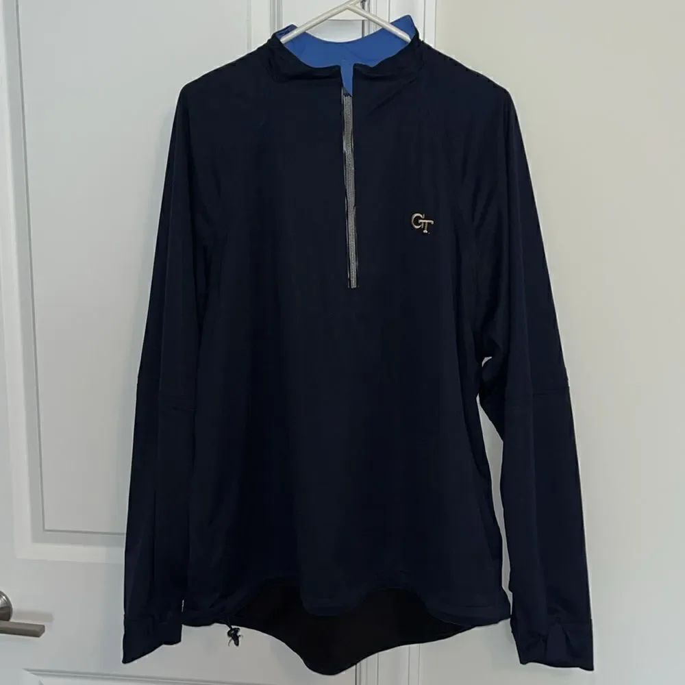 Navy Blue Bobby Jones GT Georgia Tech Yellowjackets Golf Team pullover Jacket XL